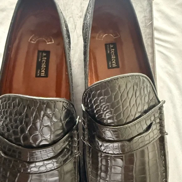 A. Testoni Crocodile Loafers 9.5 display picture 1